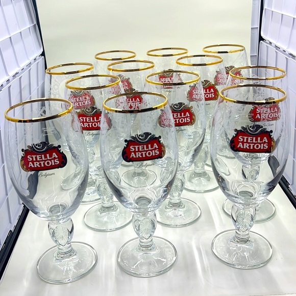 Stella Artois Glasses/Pilsners 12 in total; Holds just under 12 oz - Picture 1 of 10